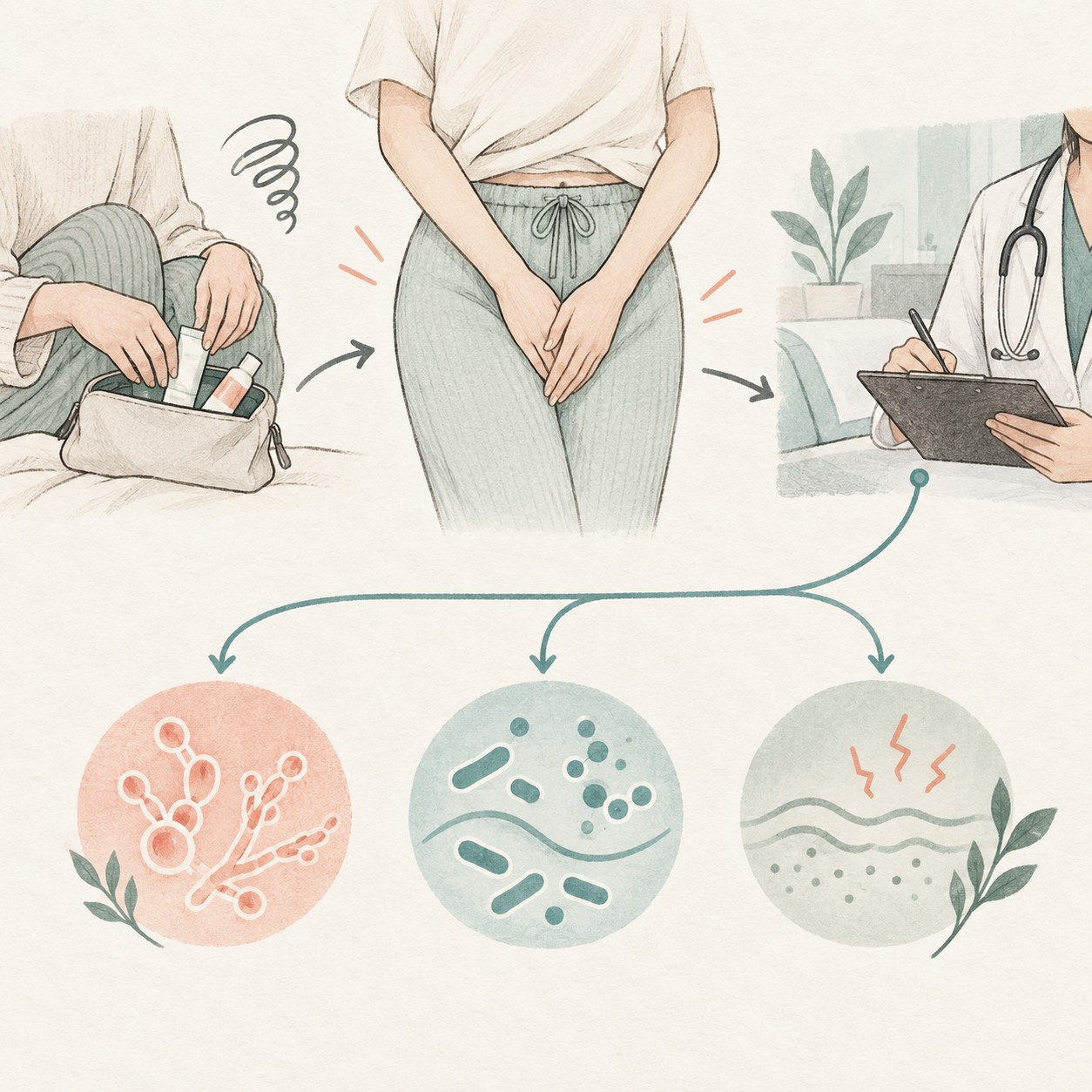질염 증상이 반복될 때 자가치료에서 진찰과 원인별 검사로 전환하는 세 갈래 판단 경로