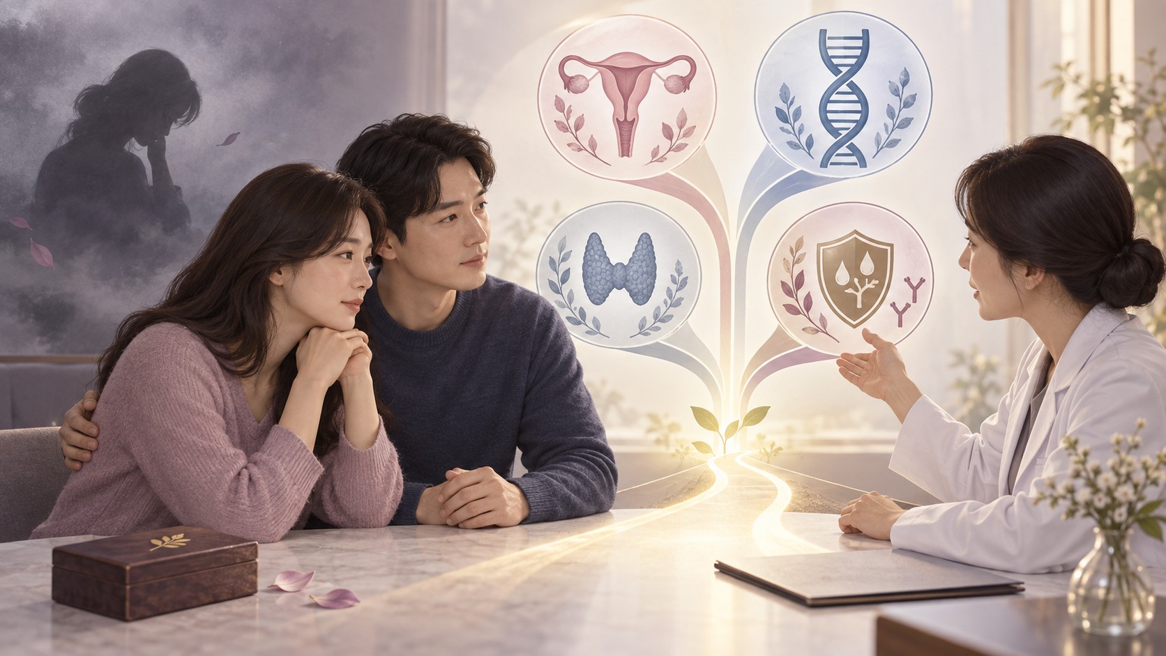 반복유산 뒤 자궁·유전·갑상선·면역 원인을 함께 설명 듣는 부부